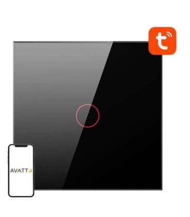 Smart Light Switch ZigBee Avatto LZTS02-EU-B1 1 Way No Neutral TUYA (black)