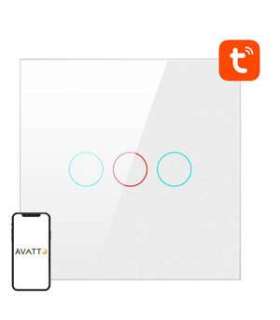 Smart Light Switch ZigBee Avatto LZTS02-EU-W3 3 Way No Neutral TUYA (white)