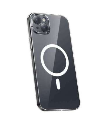 Phone case Baseus Magnetic Crystal Clear for iPhone 13 (transparent) with all-tempered-glass screen protector and cleaning kit