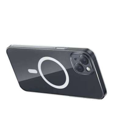 Phone case Baseus Magnetic Crystal Clear for iPhone 13 (transparent) with all-tempered-glass screen protector and cleaning kit