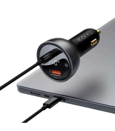 Car charger Baseus Superme, USB, USB-C, 140W (black)