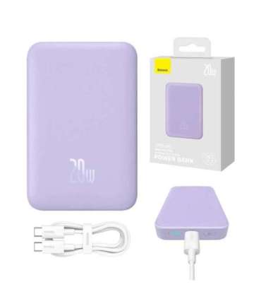 Powerbank Baseus Magnetic Mini 10000mAh, USB-C  20W MagSafe (purple)