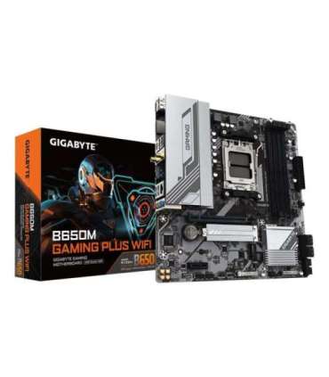 GIGABYTE B650M GAMING PLUS WIFI Motherboard - AMD Ryzen 9000 CPUs, 5+2+2 Phases VRM, up to 8000MHz DDR5, 2xPCIe 4.0 M.2,
