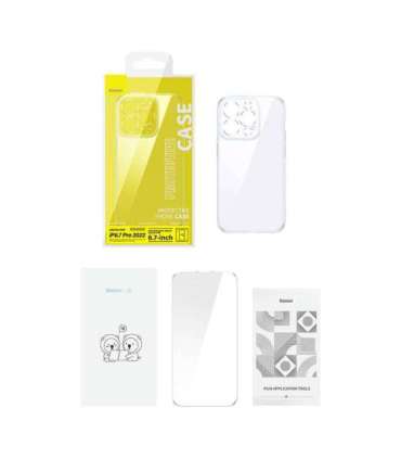 Baseus SuperCeramic Transparent Glass Case and Tempered Glass set for iPhone 14 Plus