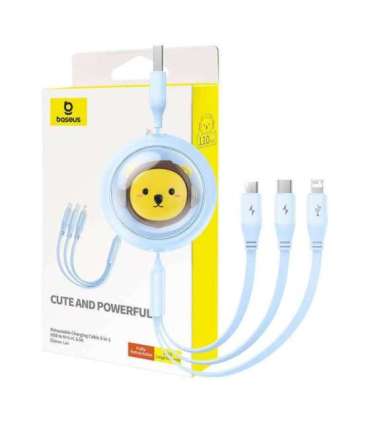 Charging Cable 3w1 Baseus USB to USB-C, USB-M, Lightning 3,5A, 1,1m (blue)