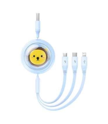 Charging Cable 3w1 Baseus USB to USB-C, USB-M, Lightning 3,5A, 1,1m (blue)