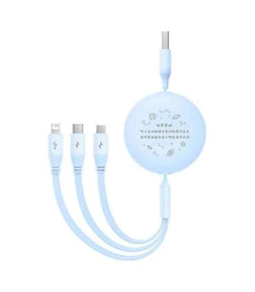 Charging Cable 3w1 Baseus USB to USB-C, USB-M, Lightning 3,5A, 1,1m (blue)