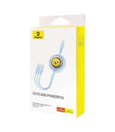 Charging Cable 3w1 Baseus USB to USB-C, USB-M, Lightning 3,5A, 1,1m (blue)