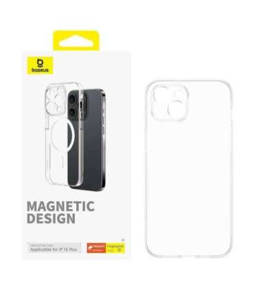 Magnetic Phone Case for iPhone 15 Plus Baseus OS-Lucent Series (Clear)
