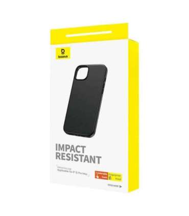 Phone Case for iPhone 15 ProMax Baseus Fauxther Series (Black)