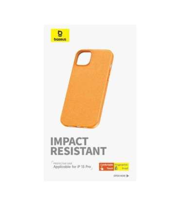 Phone Case for iPhone 15 ProMax Baseus Fauxther Series (Orange)