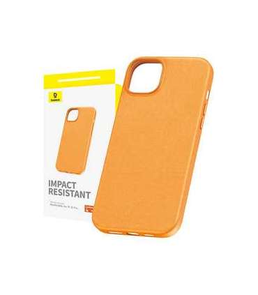 Phone Case for iPhone 15 Pro Baseus Fauxther Series (Orange)