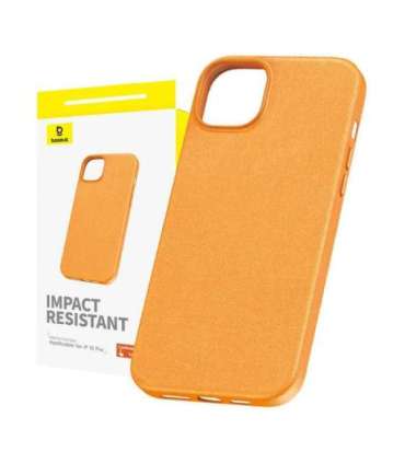 Phone Case for iPhone 15 Pro Baseus Fauxther Series (Orange)