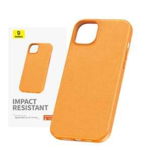 Phone Case for iPhone 15 Plus Baseus Fauxther Series (Orange)