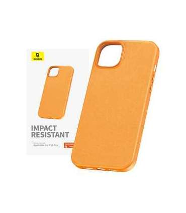 Phone Case for iPhone 15 Plus Baseus Fauxther Series (Orange)