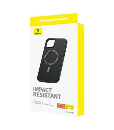 Magnetic Phone Case for iPhone 15 ProMax Baseus Fauxther Series (Black)
