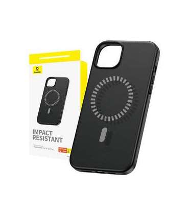 Magnetic Phone Case for iPhone 15 Plus Baseus Fauxther Series (Black)