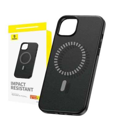 Magnetic Phone Case for iPhone 15 Plus Baseus Fauxther Series (Black)