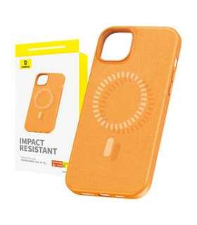 Magnetic Phone Case for iPhone 15 Baseus Fauxther Series (Orange)