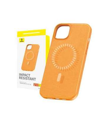 Magnetic Phone Case for iPhone 15 Baseus Fauxther Series (Orange)