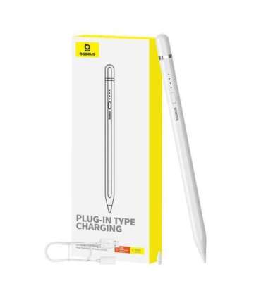 Active stylus Baseus Smooth Writing Series with plug-in charging, lightning (White)