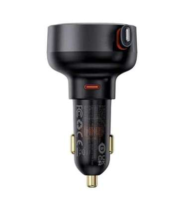Car Charger Baseus Enjoyment Pro with lightning cable + USB-C , 55W (black)