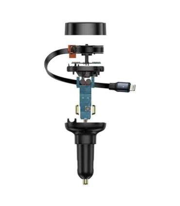 Car Charger Baseus Enjoyment Pro with lightning cable + USB-C , 55W (black)