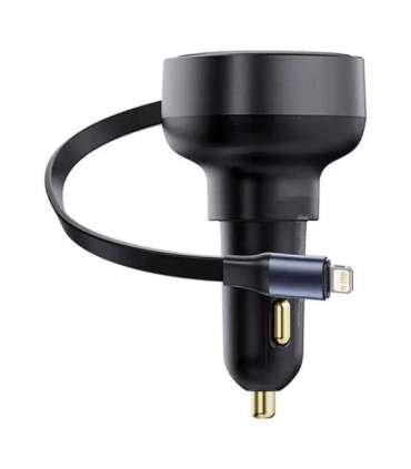 Car Charger Baseus Enjoyment Pro with lightning cable + USB-C , 55W (black)