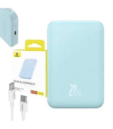 Magnetic Mini Powerbank Baseus 5000mAh, USB-C 20W (blue)