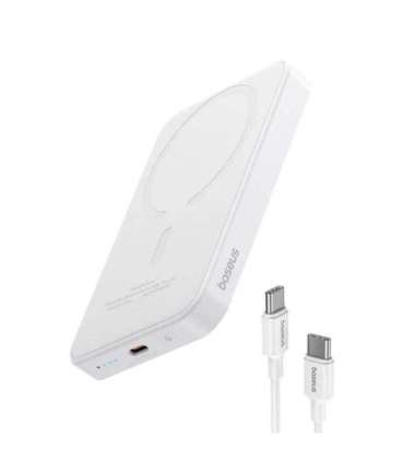 Magnetic Mini Powerbank Baseus 5000mAh, USB-C 20W (white)
