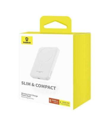 Magnetic Mini Powerbank Baseus 5000mAh, USB-C 20W (white)