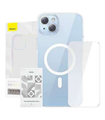 Baseus Crystal Series Magnetic Case for iPhone 14 Plus + tempered glass