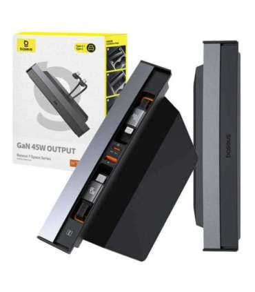 Hub Baseus T-Space with USB-C to lightning cables for Tesla Cars (black)