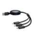 Fast Charging Cable 3in1 Baseus Free2Draw, USB to micro USB+USB-C+Lightning, 3.5A, 1.1m (black)