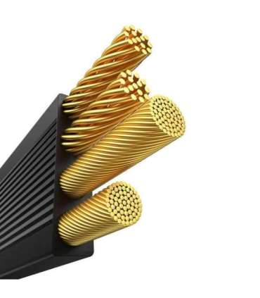 Fast Charging Cable 3in1 Baseus Free2Draw, USB to micro USB+USB-C+Lightning, 3.5A, 1.1m (black)