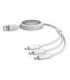 Fast Charging Cable 3in1 Baseus Free2Draw, USB to micro USB+USB-C+Lightning, 3.5A, 1.1m (white)