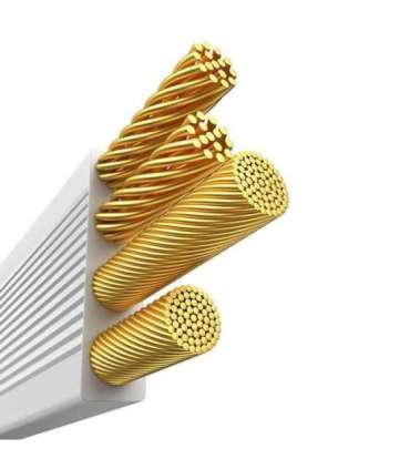 Fast Charging Cable 3in1 Baseus Free2Draw, USB to micro USB+USB-C+Lightning, 3.5A, 1.1m (white)