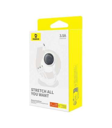 Fast Charging Cable 3in1 Baseus Free2Draw, USB to micro USB+USB-C+Lightning, 3.5A, 1.1m (white)