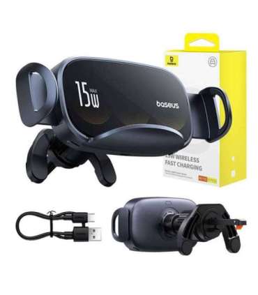 Car holder with inductive charger Baseus LightChaser (Black)