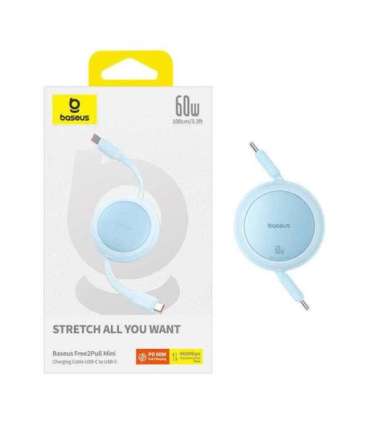 Baseus Free2Pull Mini USB-C to USB-C 60W USB cable, 1m (blue)