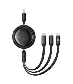 3-in-1 Baseus Free2Draw USB to M+L+C 100W cable, 1.1 m (black)
