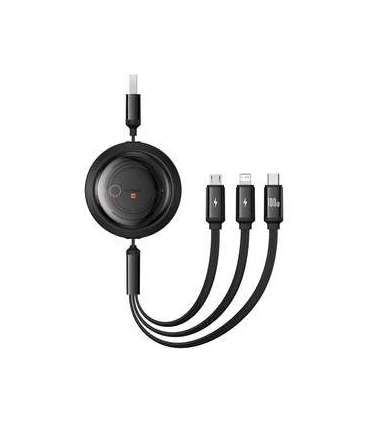 3-in-1 Baseus Free2Draw USB to M+L+C 100W cable, 1.1 m (black)