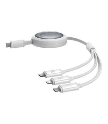 Fast Charging Cable 3in1 Baseus Free2Draw USB-C to USB-C/Lightning/Micro 100W, 1,1m (white)
