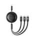 Fast Charging Cable 3in1 Baseus Free2Draw USB-C to USB-C/Lightning/Micro 100W, 1,1m (black)