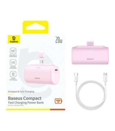 Powerbank Baseus Compact USB-C 5000mAh, 20W (pink)