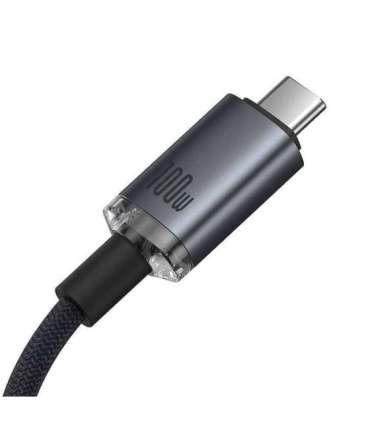 Fast Charging Cable Baseus Crystal Shine USB-C to USB-C 100W, 1,5m, 20Gb (black)