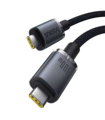 Fast Charging Cable Baseus Crystal Shine USB-C to USB-C 100W, 1,5m, 20Gb (black)