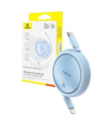 USB Cable Baseus Free2Pull USB-C to iP 20W 1m (blue)