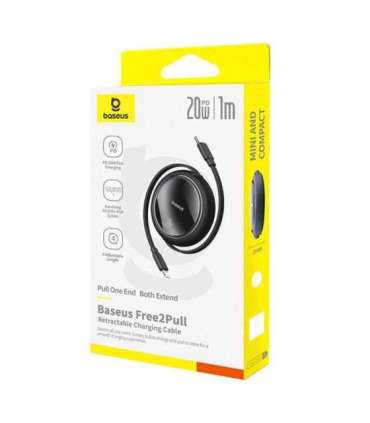 USB Cable Baseus Free2Pull USB-C to iP 20W 1m (black)