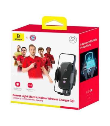 Baseus car holder with 15W charger (black) Bayern edition